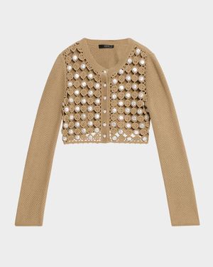 Noah Open-Knit Cropped Cardigan