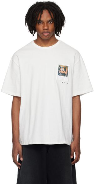 RTA T-shirt blanc à poche à empiècement de style photo