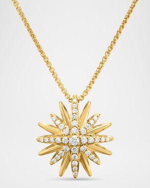 Starburst Pendant Necklace in 18K Yellow Gold with Diamonds
