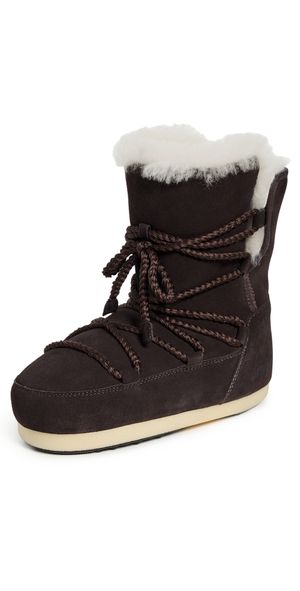 Moon Boot Evx Suede Shearling Boots Dark Brown 41/42