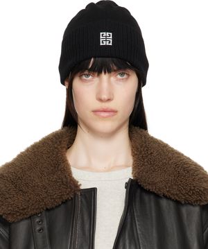 Givenchy Black 'Givenchy' 4G Wool Beanie