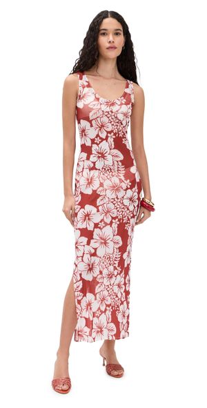 Leslie Amon Roselle Mesh Dress 90s Hibiscus M