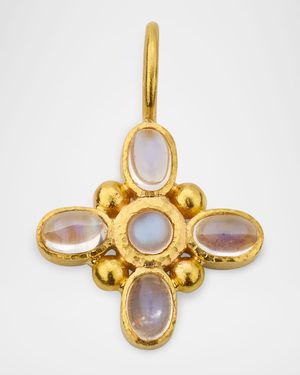 19K Moonstone Clover Pendant