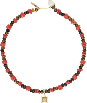 Wales Bonner Collier Dream brun et rouge