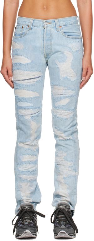 NotSoNormal Jean bleu à effet usé