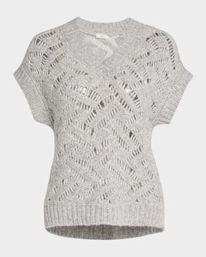 Open-Stitch Knit Vest
