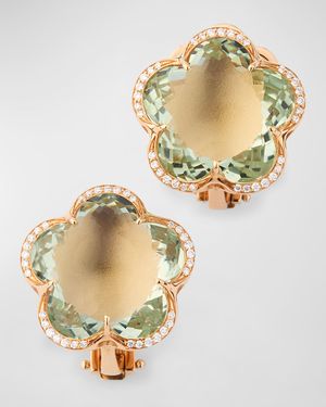 18k Rose Gold Prasio Stud Earrings with Diamonds