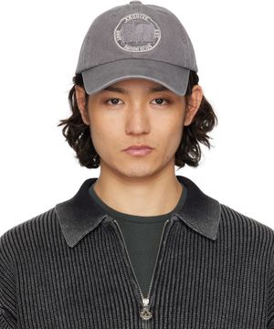 Solid Homme Gray 'Solid House' Cotton Ball Cap