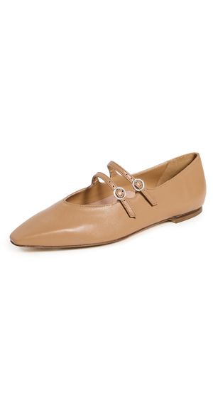AEYDE Franny Nappa Leather Flats Hazelnut 38