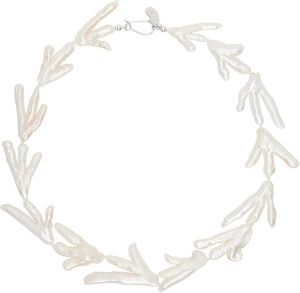 Gohar World White Host Chicken Foot Pearls Necklace