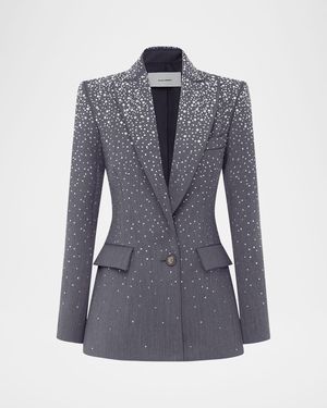 Crystal Single-Breasted Fitted Blazer