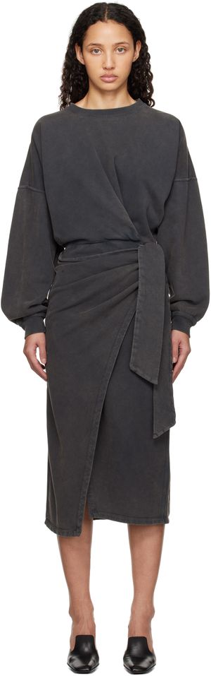Isabel Marant Etoile Robe midi Sandrina grise