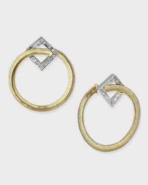Feelings 18k Diamond Forward-Facing Hoop Earrings