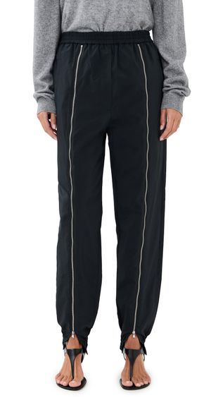 Tibi Nylon Zipper Joggers Black S