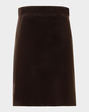 Cotton Corduroy A-Line Mini Skirt