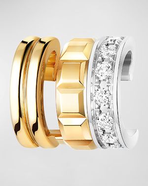 Quatre 18K Yellow Gold Diamond Single Clip Earring