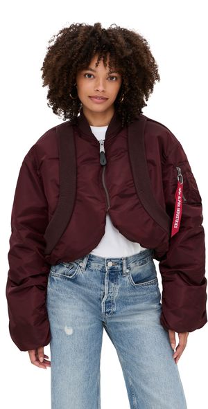 Alpha Industries Ma-1 Knit Rib Flight Jacket CEDAR RED M