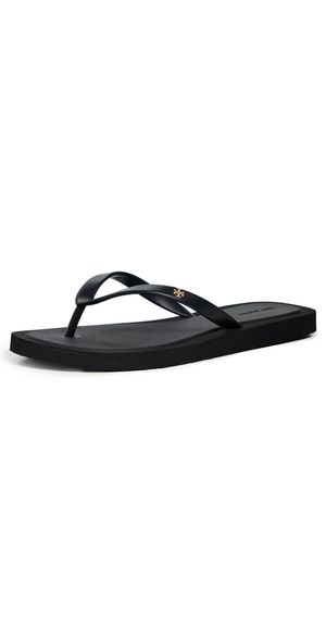 Tory Burch Kira Padded Flip Flops Perfect Black/Gold 7