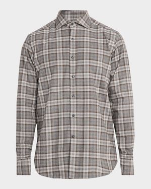 Men's Classic-Fit Cotton Plaid Button-Down Shirt