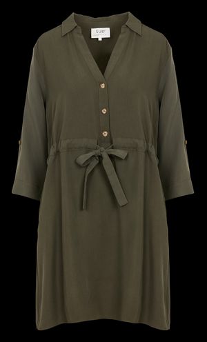 Sud Express - Robe courte droite col classique - Taille 2 - Vert