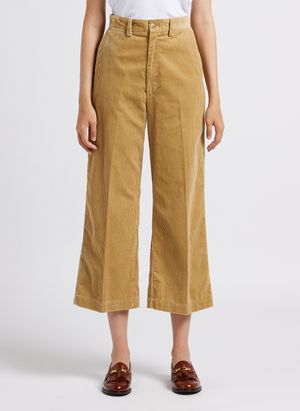 Polo Ralph Lauren - Pantalon large côtelé en coton - Taille 10 - Beige