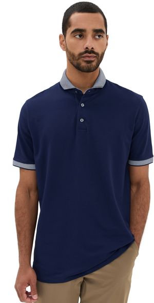 Greyson Performance Tech Pique Polo Maltese Blue M