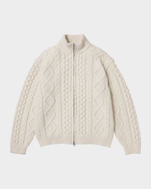 Men's Cable-Knit Zip-Up