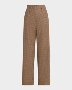 Liam Check Wide-Leg Pants