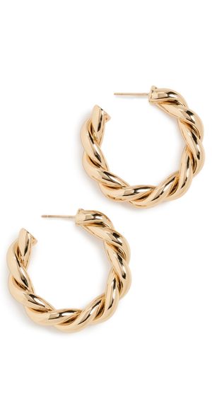 Jennifer Fisher 1 Twisted Lilly Mini Hoops Yellow Gold One Size