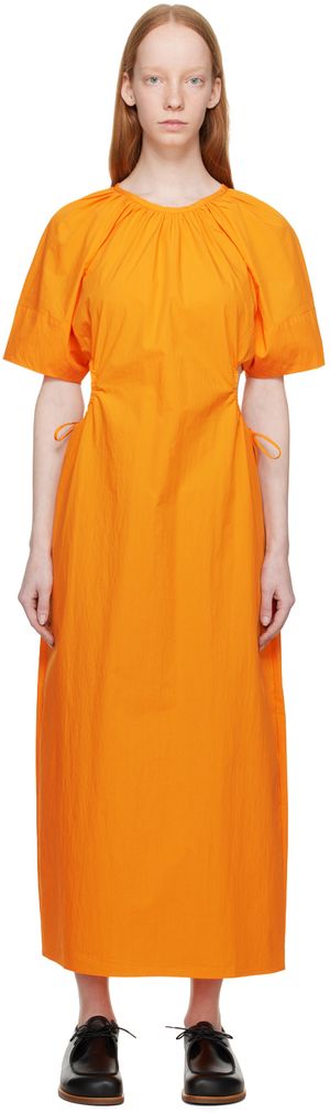 Missing You Already Orange Side Ring Midi Dress
