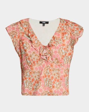 Farrow Ruffle V-Neck Top