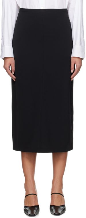 The Row Black Matias Midi Skirt