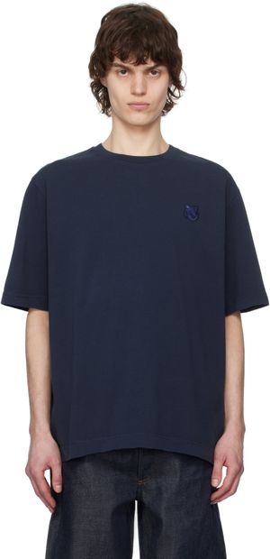 Maison Kitsuné Navy Bold Fox Head Patch Oversize T-shirt