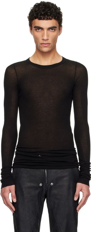 Rick Owens Black Hollywood Rib LS T-shirt