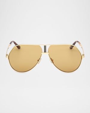 Men's Rickie-02 Metal Aviator Sunglasses
