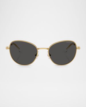 SK7032 Crystal Metal Round Sunglasses