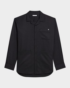 Men's Oversized Satin Jacquard Pajama Shirt
