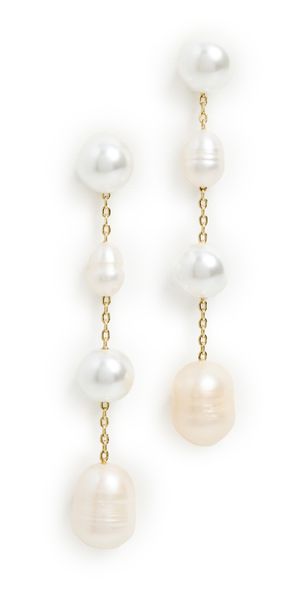 BaubleBar Francesca Earrings Pearl One Size