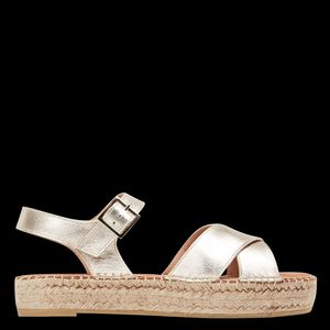 Mellow Yellow - Espadrilles plates en cuir - Taille 42 - Doré