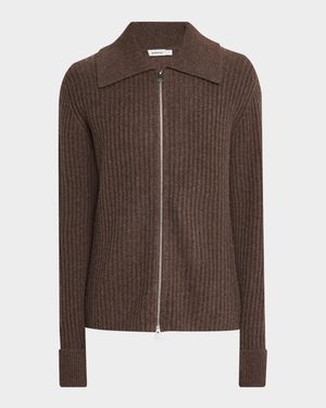 Men's Klaus Cashmere Ribbed Full-Zip Sweater
