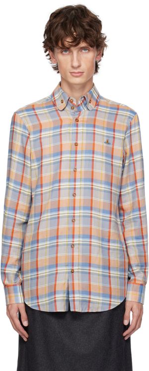 Vivienne Westwood Blue & Orange Two Button Krall Shirt