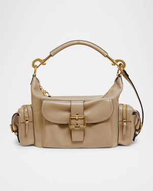 Camera Bag Medium in Natural Shiny Calfskin