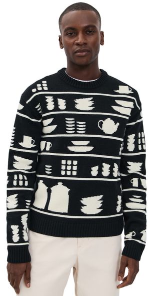 JW Anderson Crockery Jacquard Sweater Black/White L