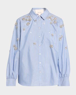 Lola Pinstripe Embellished Shirt
