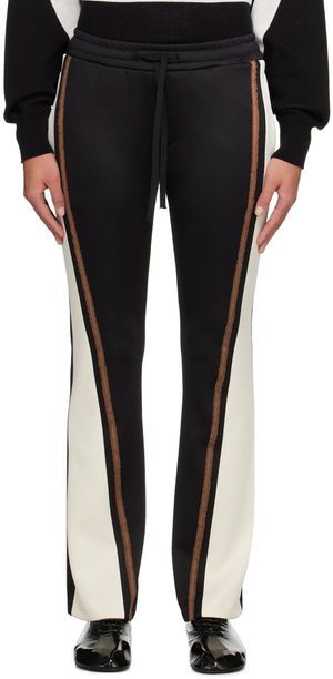 Kijun Black & Off-White Flared Tape Track Pants