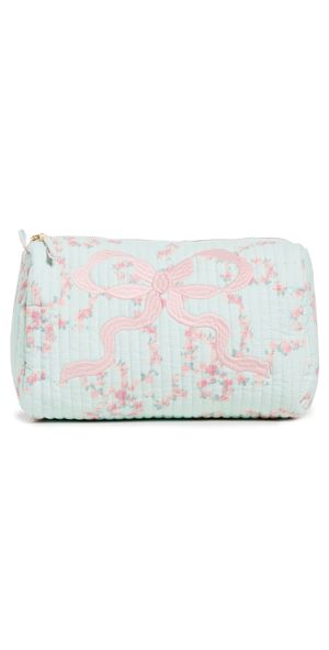 LoveShackFancy Octavia Cosmetic Case with Bow Spruce Mint One Size