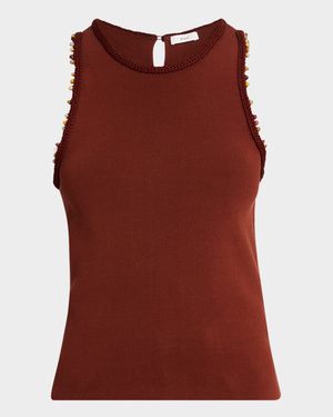 Nelly Bead-Trim Tank Top