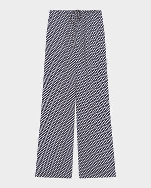 Geometric Drawstring Pull-On Pants