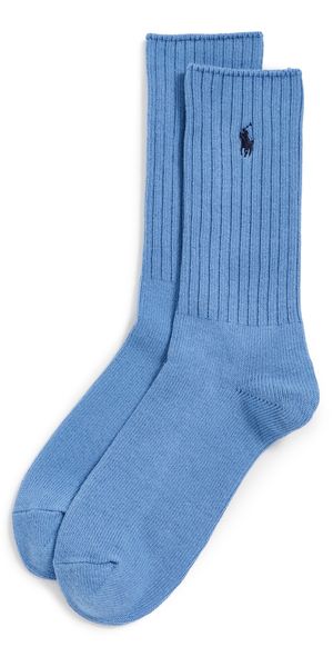 Polo Ralph Lauren Cotton Rib Crew Socks Medium Blue 10-13