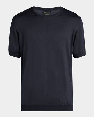 Men's Silk-Cotton Crew T-Shirt